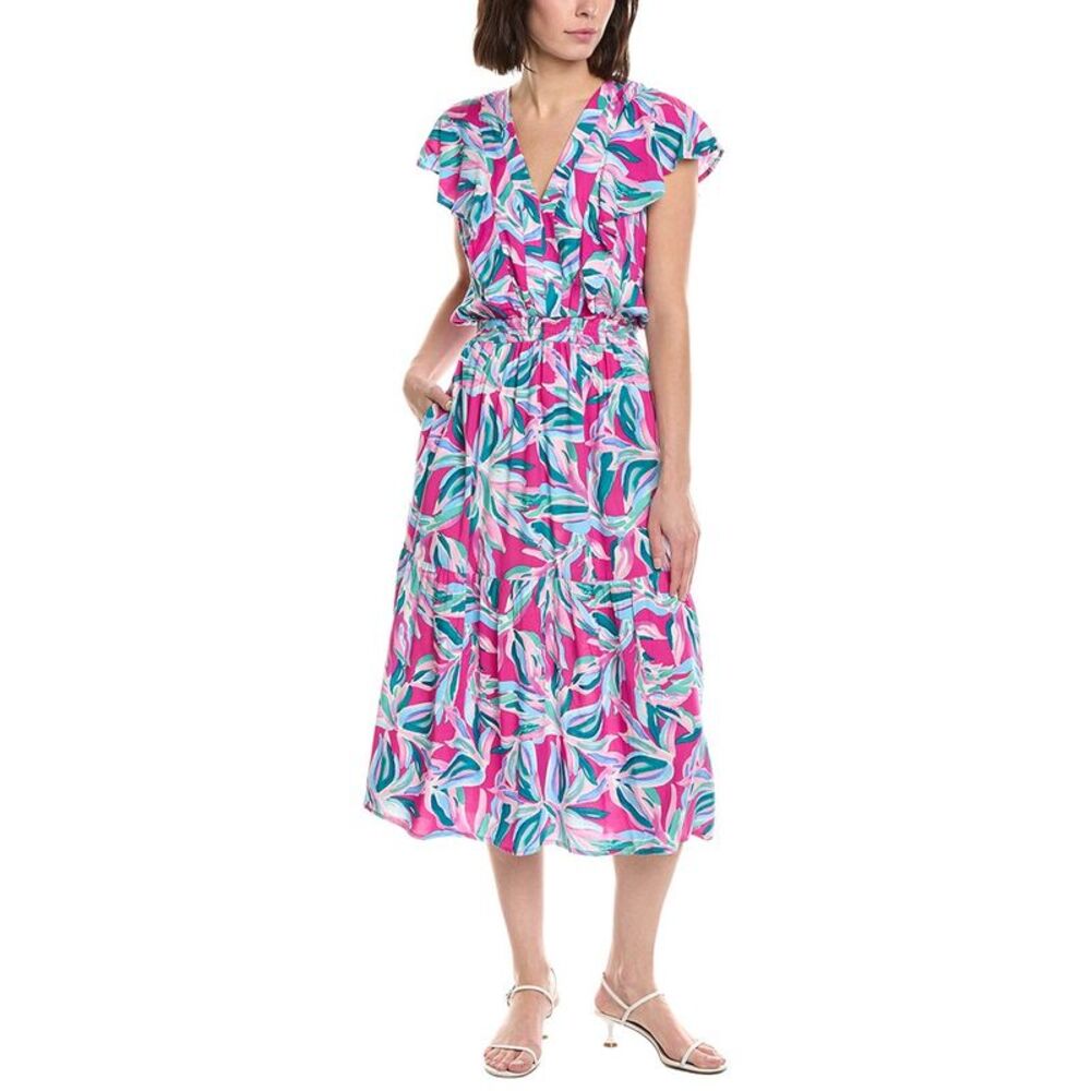 Stella Parker Womens  Farraf Ruffle Panel Maxi Dress, Pink